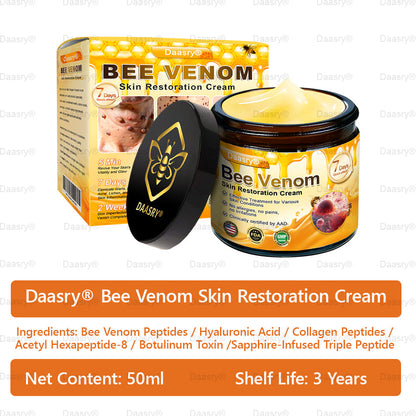 FDA Official: Daasry® Botox Bee Venom Skin Restoration Cream - Anti-aging, Hydrating, Skin Firming & Lifting, Skin Repair, Even Tone, Acne and Dark Spot Treatment, Wart and Mole Removal, and Psoriasis Relief.